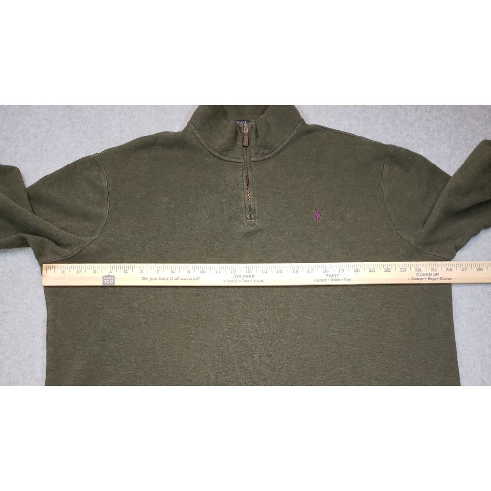 Polo Ralph Lauren Estate Rib Quarter Zip Sweater Mens Green Size XL Pullover - Picture 5 of 11